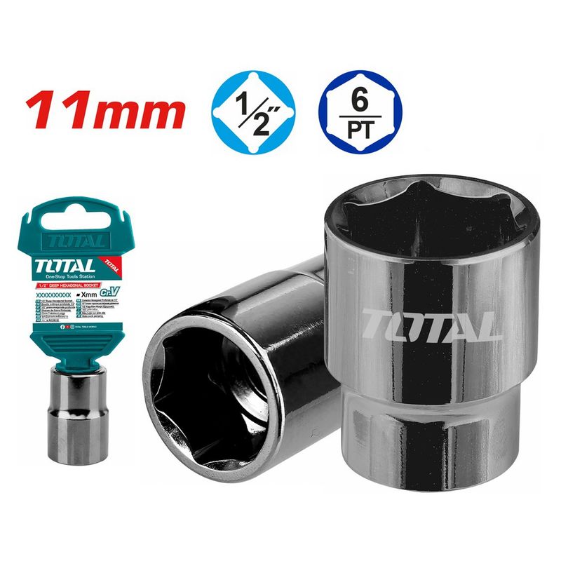 SOCKET HEXAGONAL TOTAL THTST12111 1-2&quot; 11MM