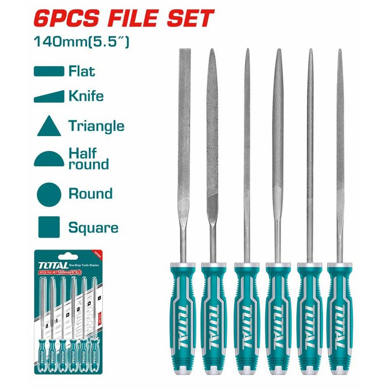 SET DE LIMAS TOTAL THT91462 CON MANGO 14CM 6PZS