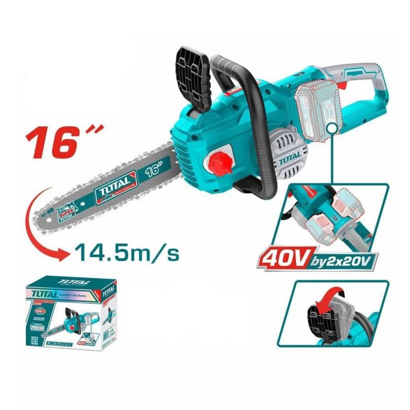 MOTOSIERRA TOTAL TGSLI40168 16&quot; 40V MOTOR SIN ESCOBILLAS