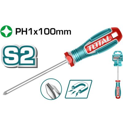 DESTORNILLADOR PHILLIPS PUNTA MAGNÉTICA TOTAL PH1X100MM