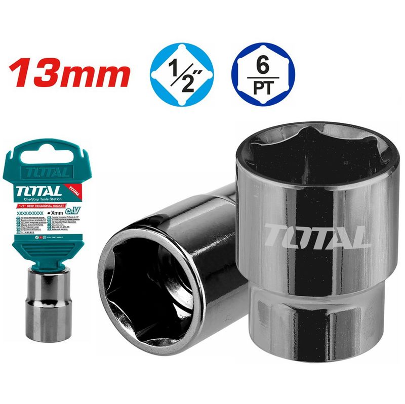 SOCKET HEXAGONAL TOTAL THTST12131 1-2&quot; 13MM