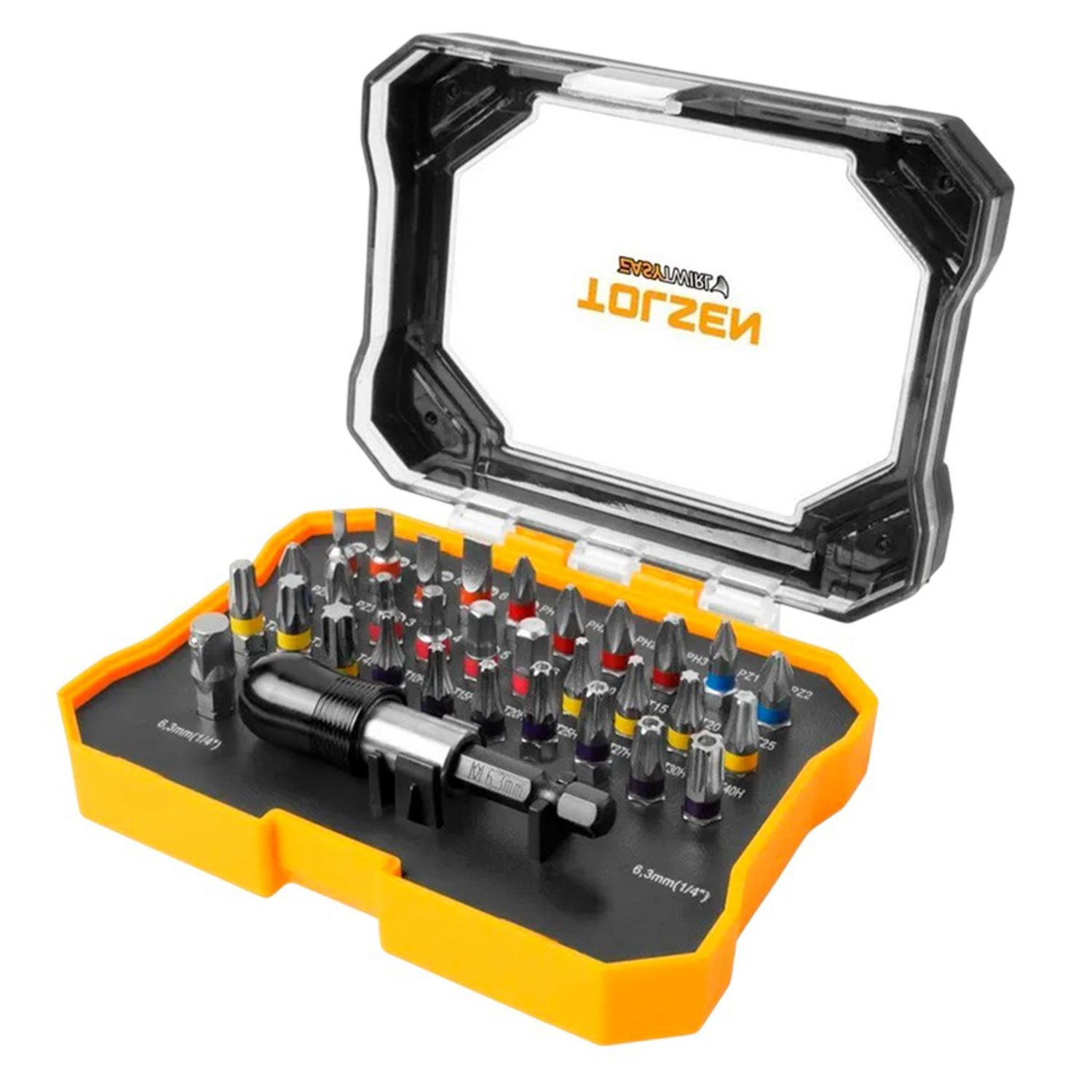 KIT DE PUNTAS CON DESTORNILLADOR TOLSEN 20377 32PZS