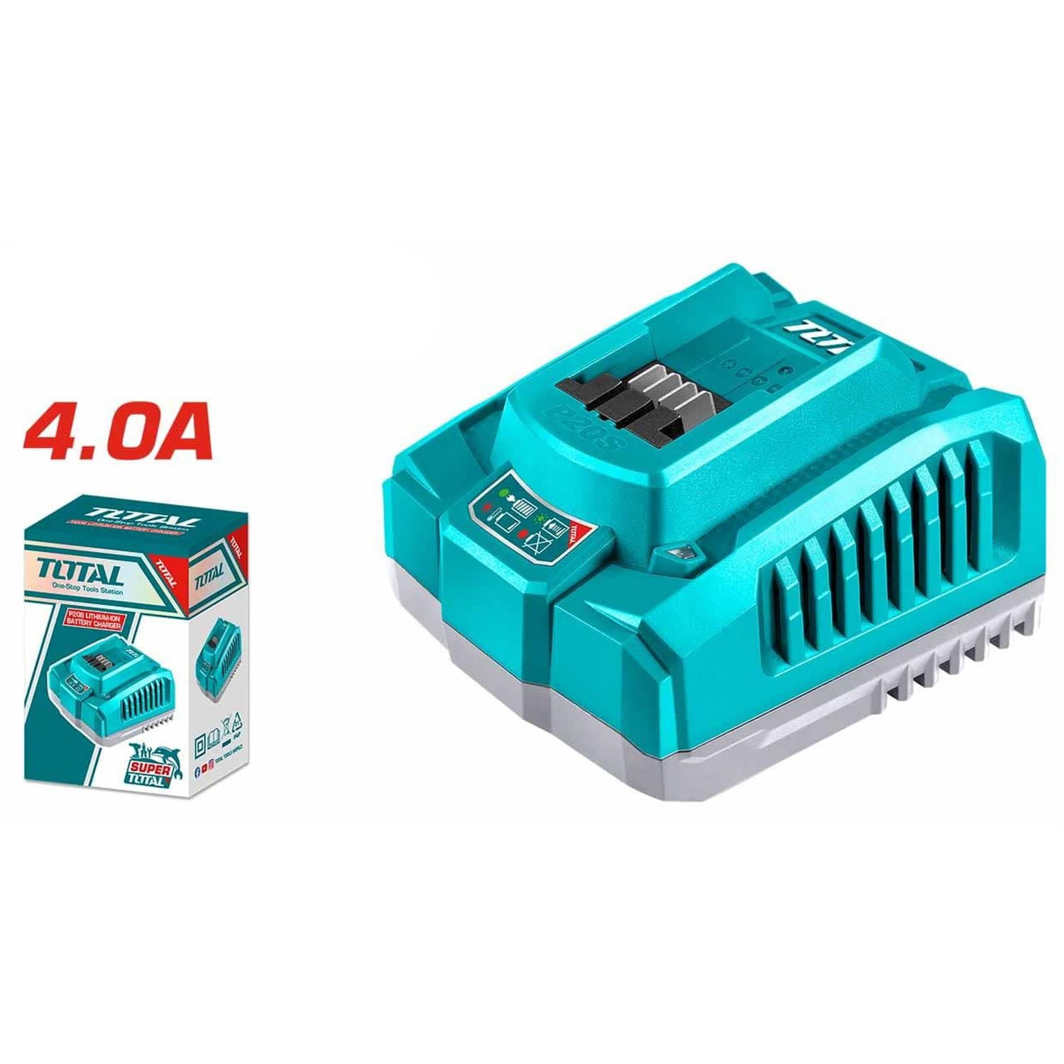 CARGADOR DE BATERIAS DE IONES DE LITIO TOTAL TFCLI20411 20V