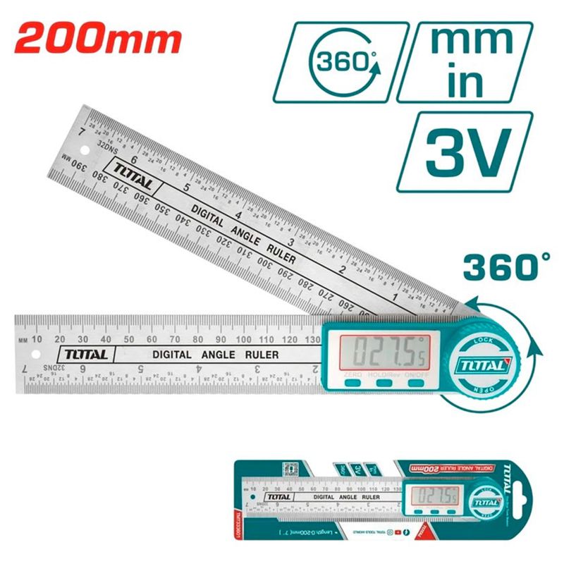 REGLA DE ANGULO DIGITAL TOTAL TMT333601 20CM