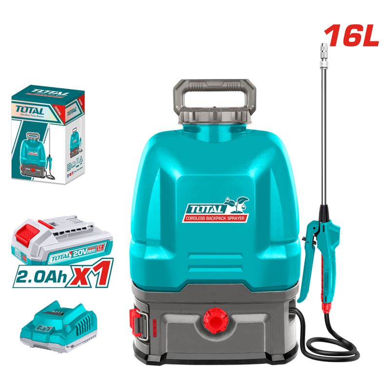 MOCHILA PULVERIZADORA TOTAL TSPLI20162 A BATERÍA 20V 16L 220