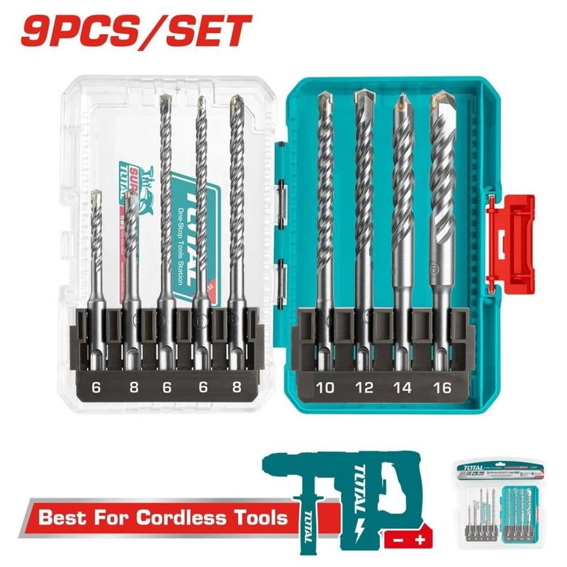 JUEGO DE BROCAS SDS PLUS TOTAL TACSDL30906 9PZS