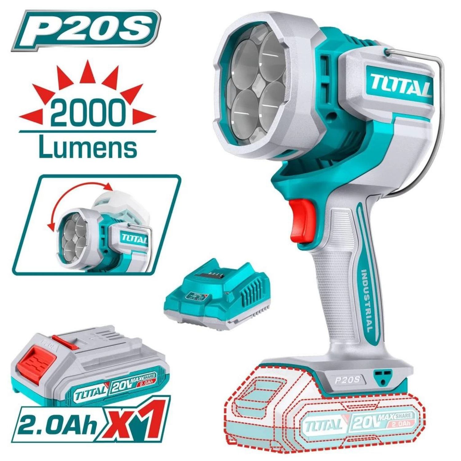 LINTERNA DE TRABAJO TOTAL UTWLI20881 20V 22.5W