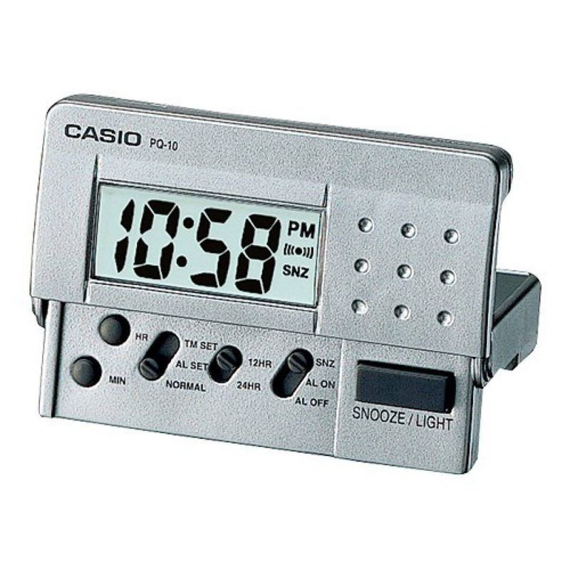 RELOJ DESPERTADOR CASIO PQ-10D-8R GRIS