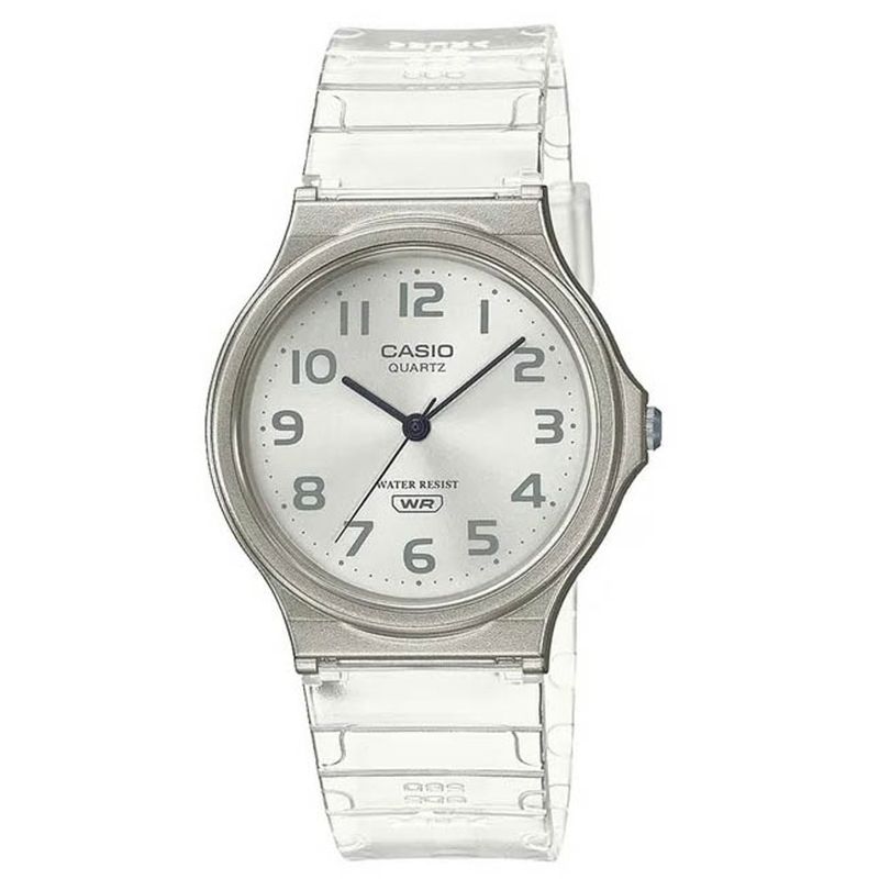 RELOJ UNISEX ANALÓGICO CASIO MQ-24S-7BDF TRANSPARANTE