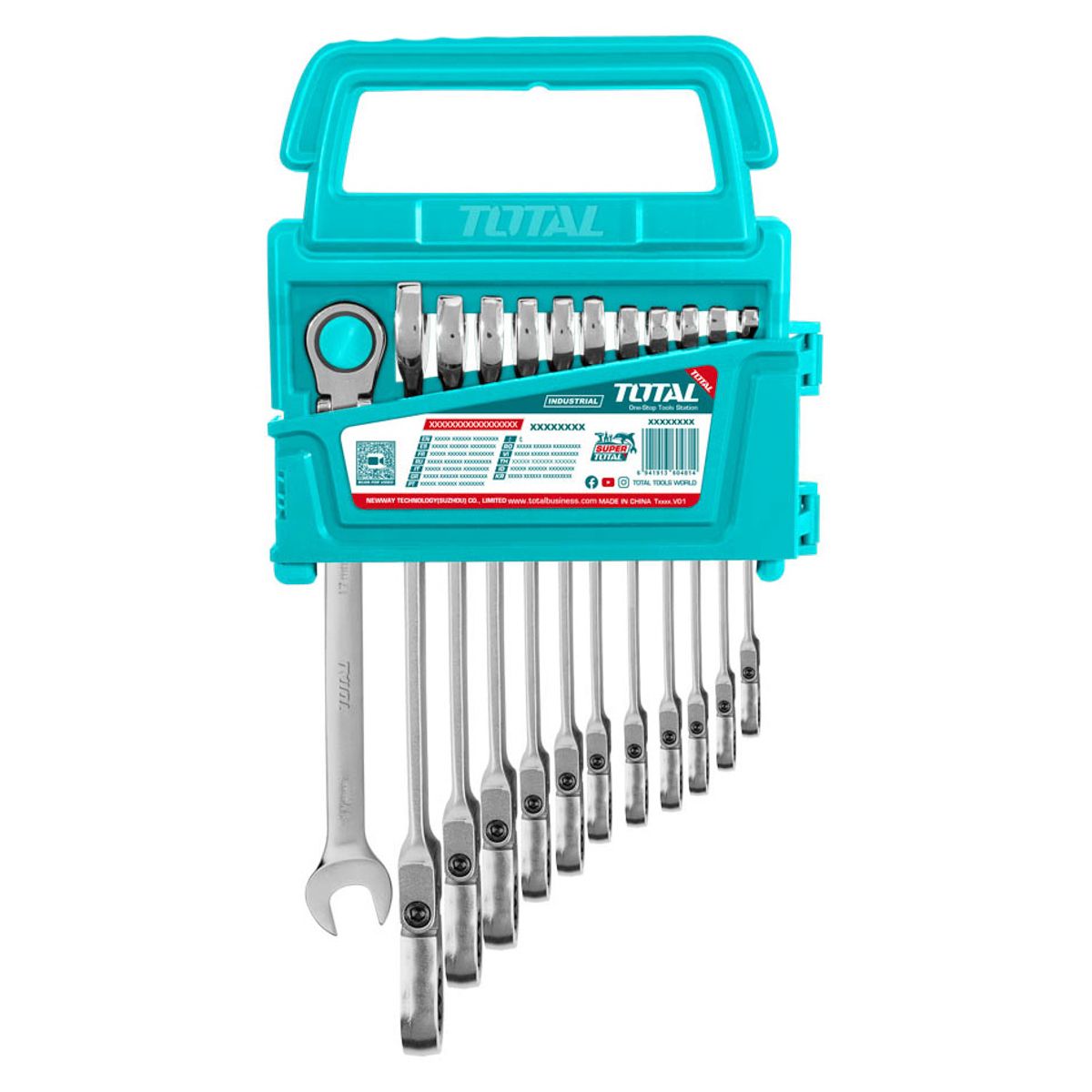 JUEGO DE LLAVE FLEXBLE CON CATRACA TOTAL THT102RK5126 12PZ