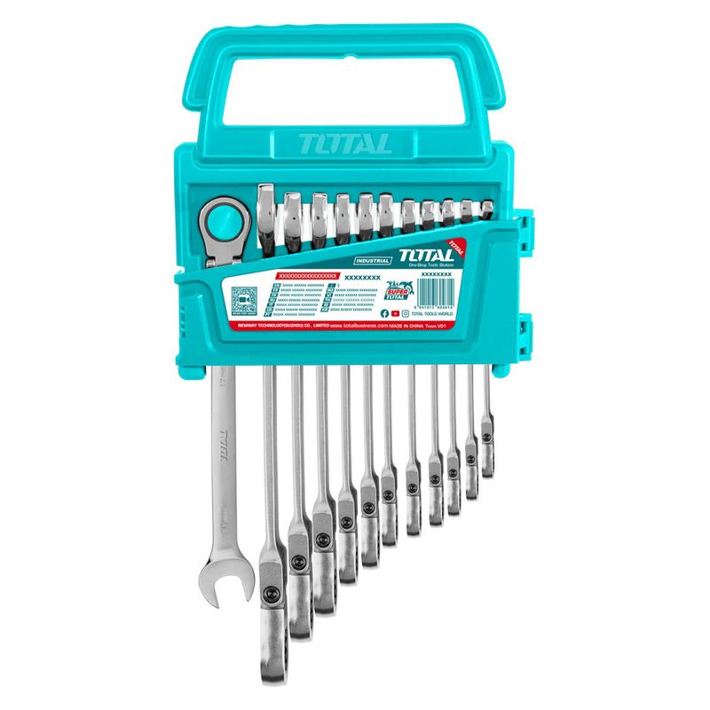 JUEGO DE LLAVE FLEXBLE CON CATRACA TOTAL THT102RK5126 12PZ