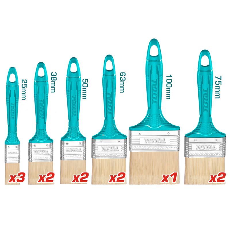 JUEGO DE BROCHAS DE PINTURA TOTAL THT84501201 12PZS