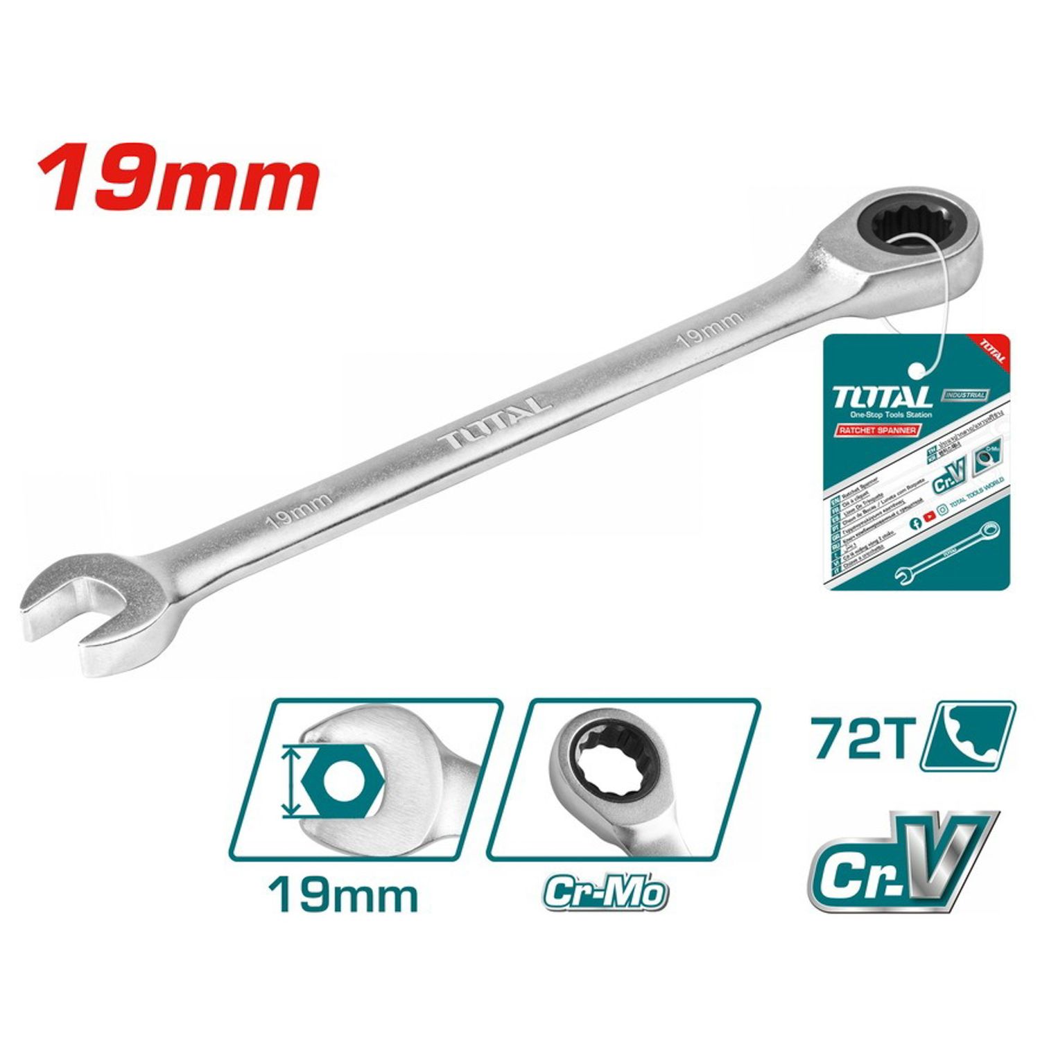 LLAVE COMBINADA TOTAL TCSPAR191 19MM X 245 MM