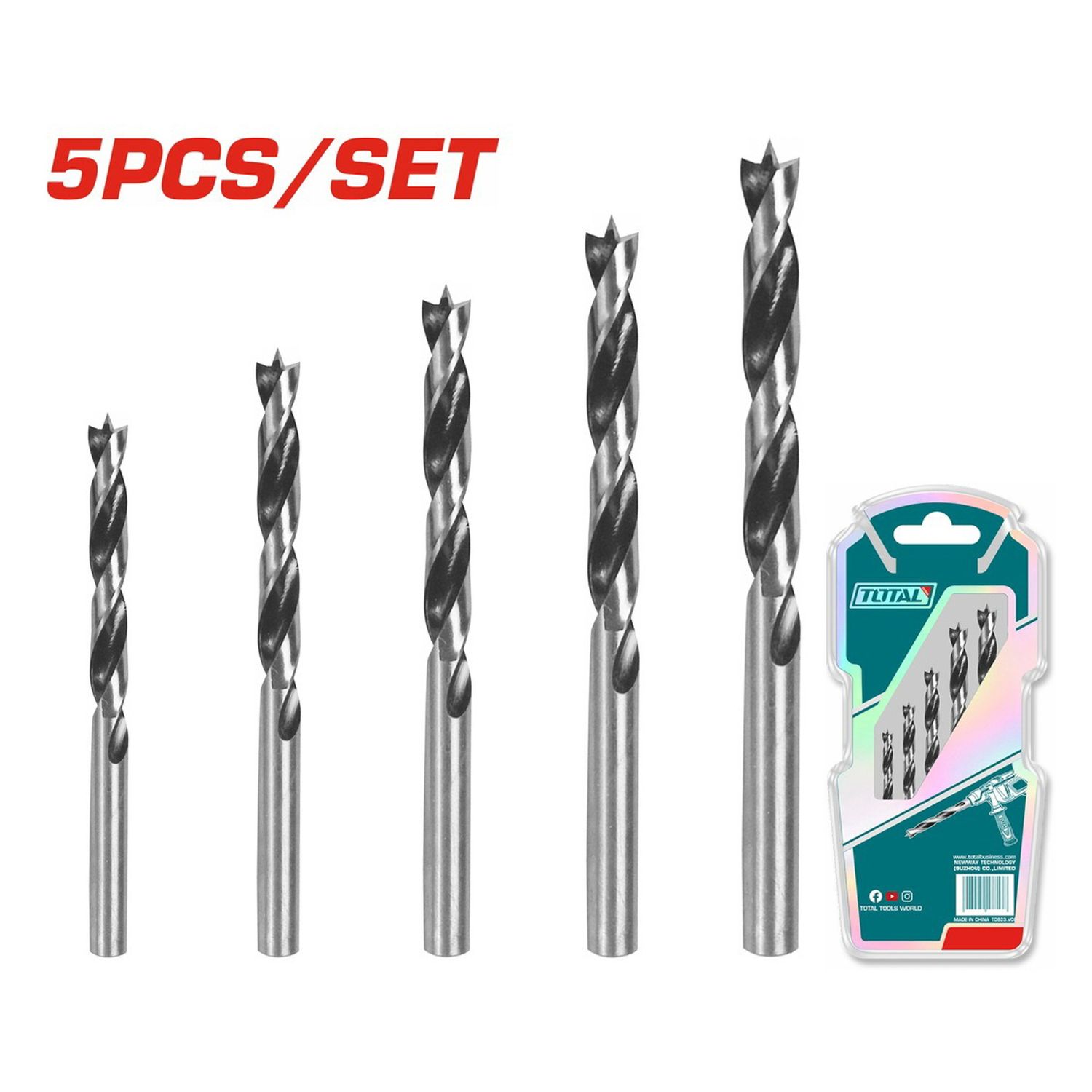 JUEGO DE BROCAS PARA ALBAÑILERÍA TOTAL TACSD7055 5 PIEZAS