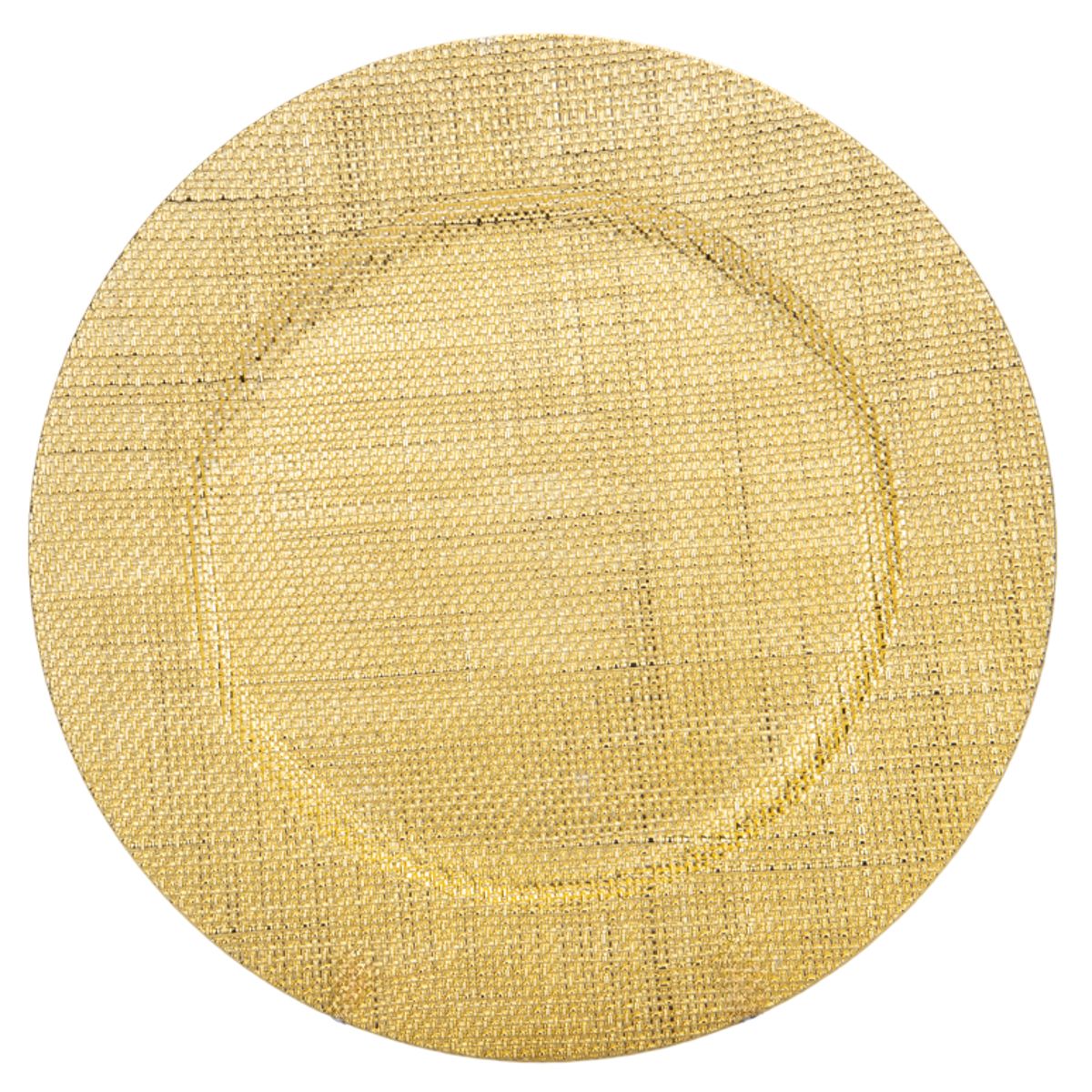 SOUSPLAT REDONDO DE LUJO 33CM TRABAJADO ALTO RELIEVE DORADO