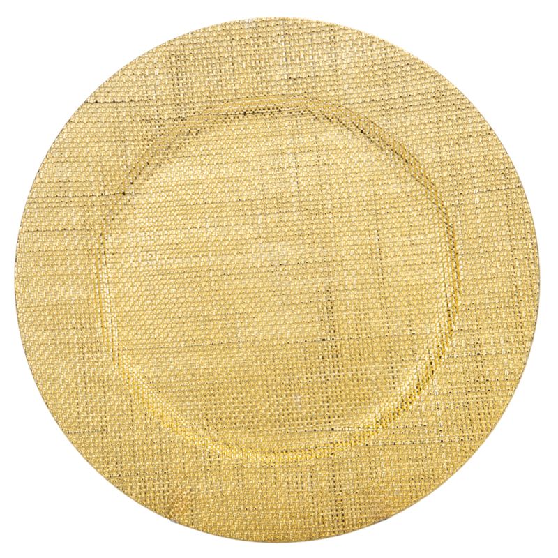SOUSPLAT REDONDO DE LUJO 33CM TRABAJADO ALTO RELIEVE DORADO