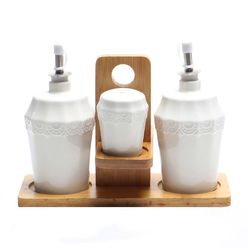 JUEGO DE ACEITERAS CERAMICA 4PZS