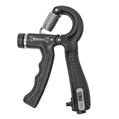 EJERCITADOR DE MANO NEGRO DE 10 A 60 KG CON CONTADOR LED 