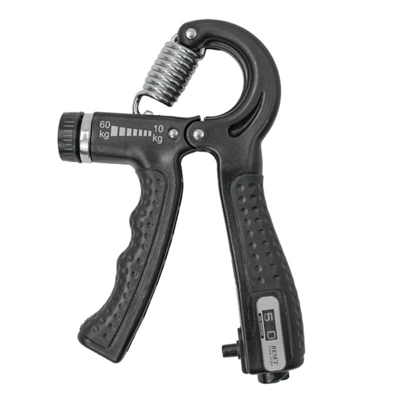 EJERCITADOR DE MANO NEGRO DE 10 A 60 KG CON CONTADOR LED 