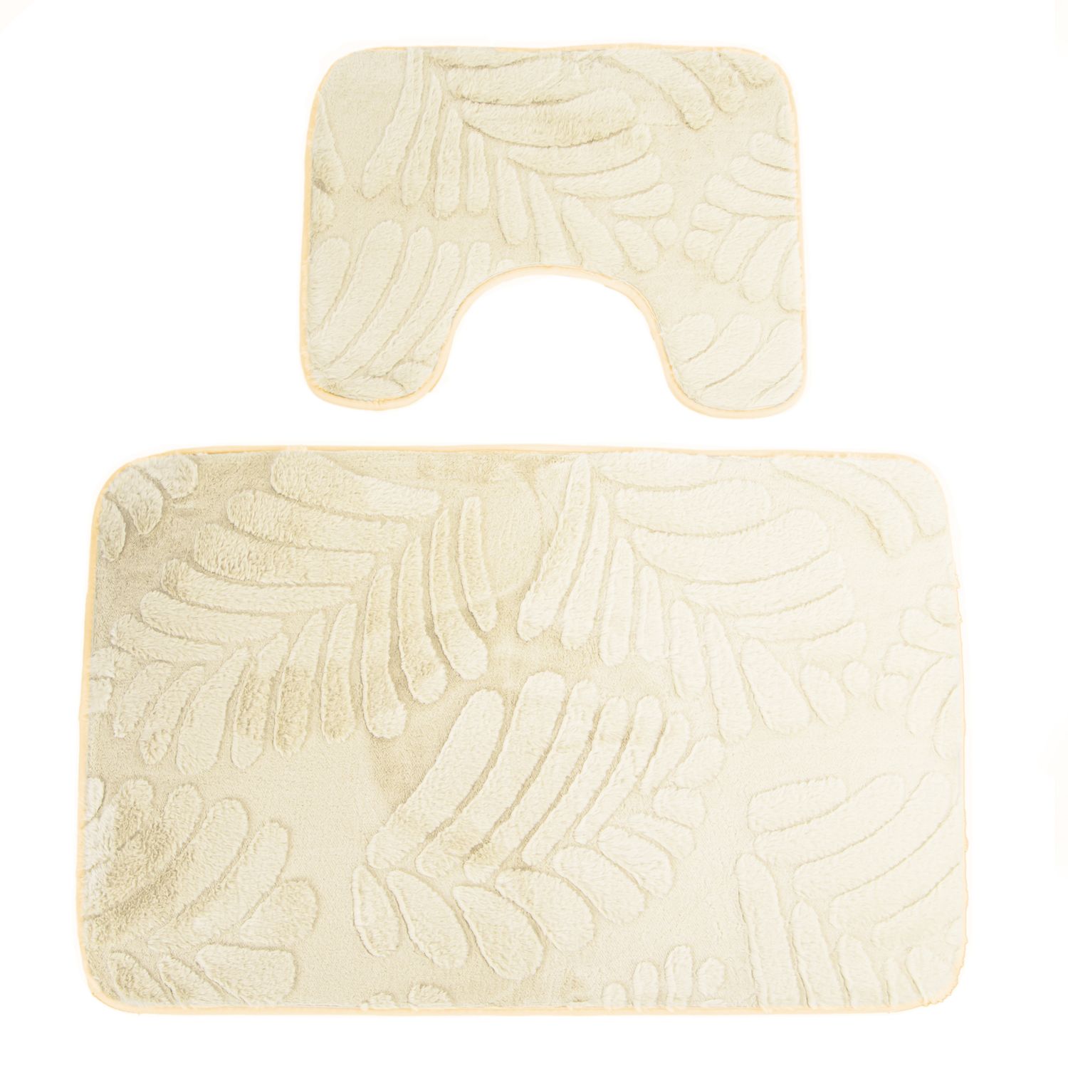 ALFOMBRA FELPUDA PARA BAÑO JUEGO DE 2 PZS - BEIGE
