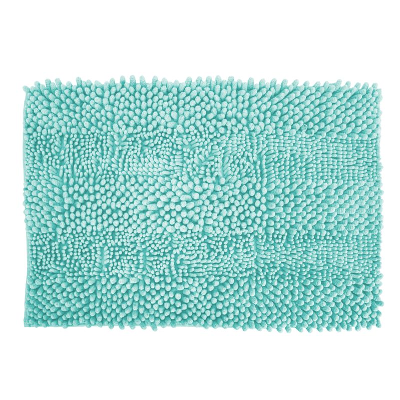 ALFOMBRA DE CHENILLA PARA BAÑO 45X70CM - CELESTE