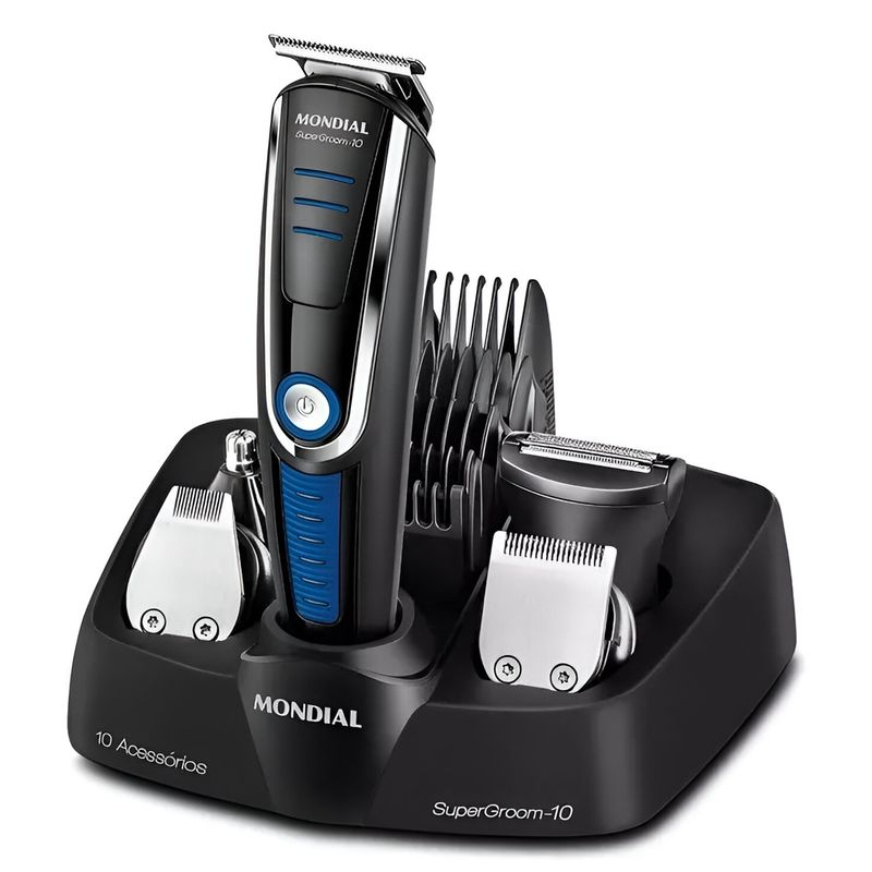 CORTADOR DE PELO MONDIAL SUPER GROOM BASE CARGADORA BIVOLT