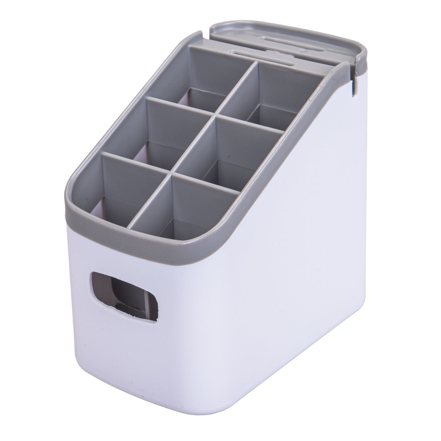 PORTA-SECADOR DE CUBIERTOS RETRAIBLE BLANCO/GRIS