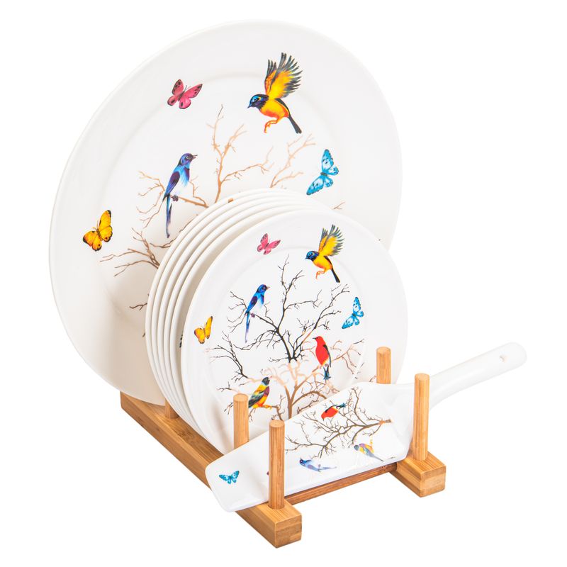 JUEGO PARA POSTRE DE PORCELANA 8PZS BLANCO