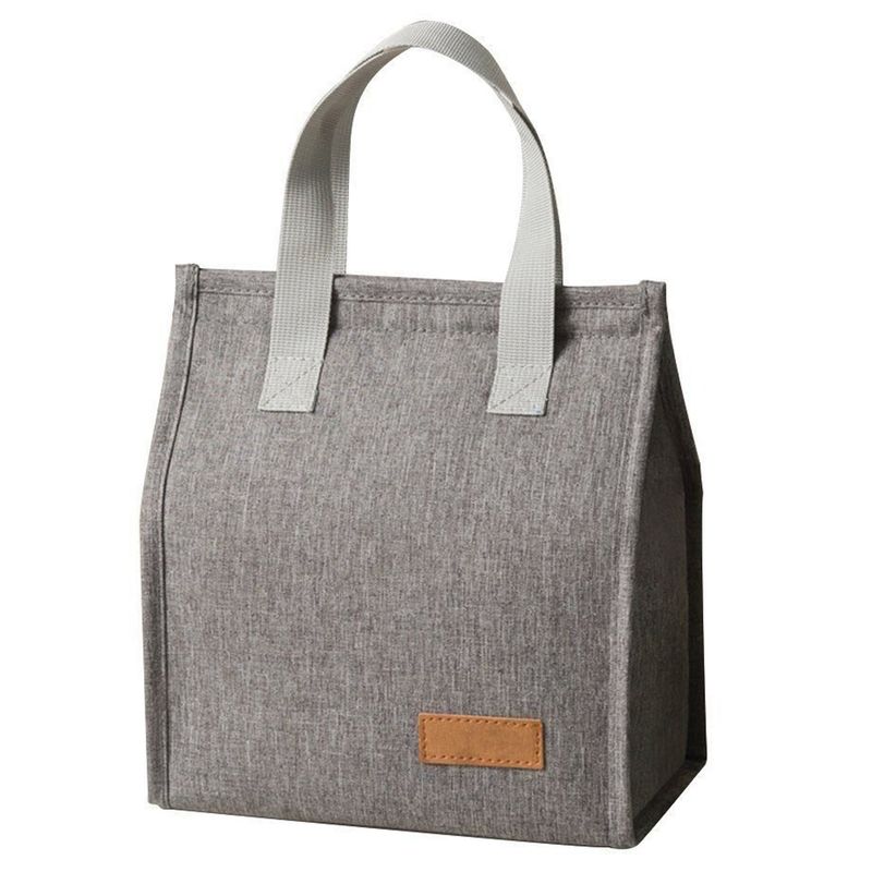 BOLSA TERMICA CON CIERRE Y ALZAS 22X23CM - GRIS