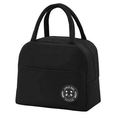 BOLSA TERMICA CON CIERRE Y ALZAS -22X20X10CM NEGRO