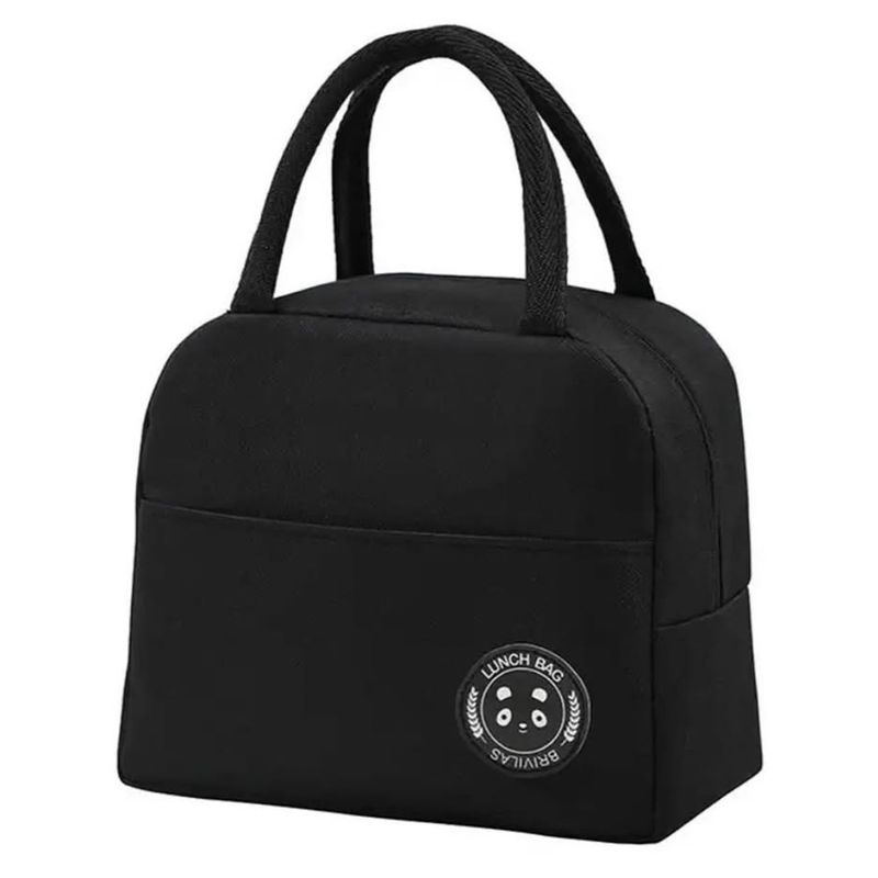 BOLSA TERMICA CON CIERRE Y ALZAS -22X20X10CM NEGRO