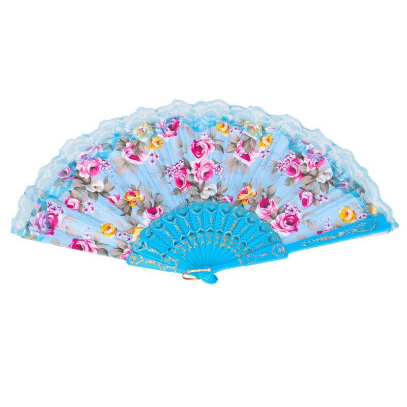 ABANICO CELESTE FLORAL 2X1