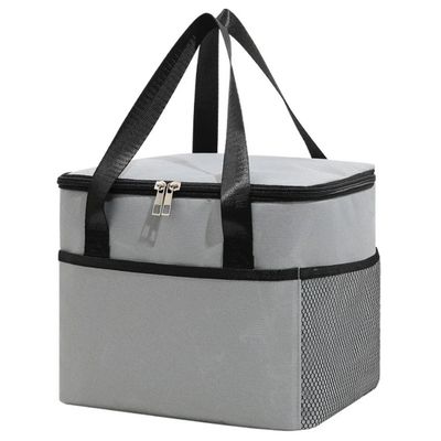 BOLSA TERMICA 24X26X19CM - GRIS CON NEGRO