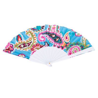 ABANICO CELESTE FLORAL