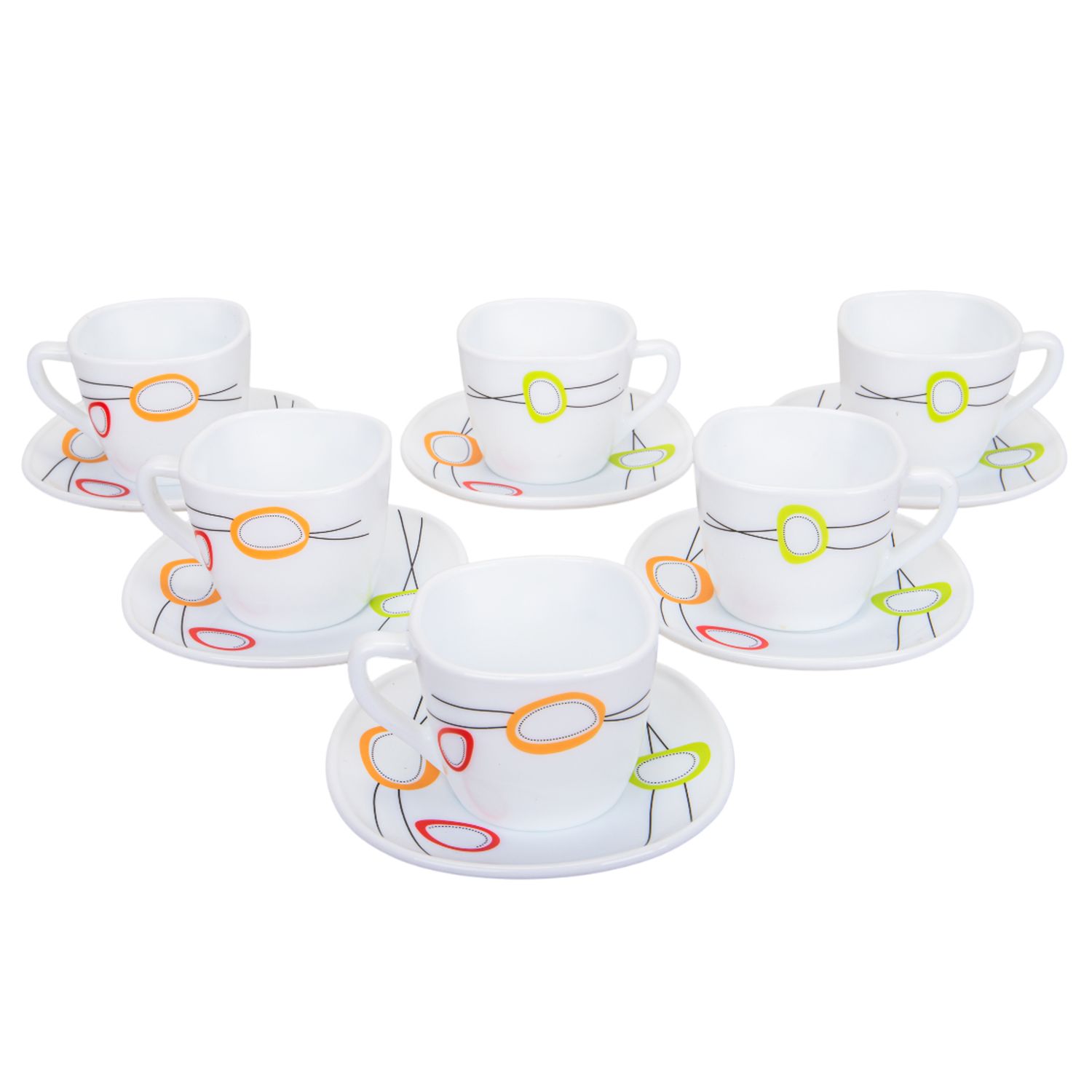 JUEGO DE TAZA DE PORCELANA 6 PZ 180ML