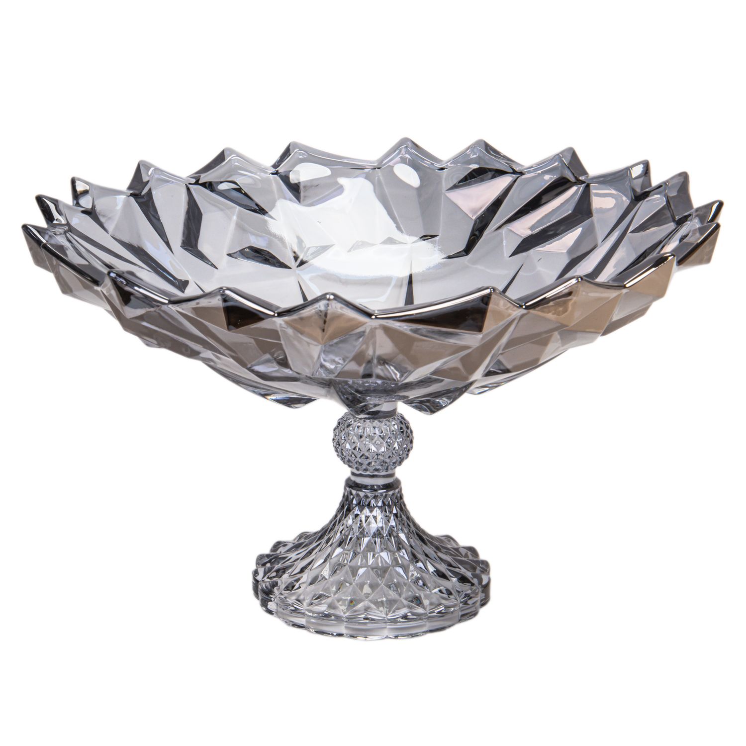FRUTERO DECORATIVO DE VIDRIO 32X20CM - GRIS