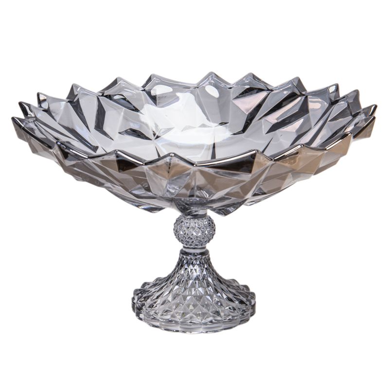 FRUTERO DECORATIVO DE VIDRIO 32X20CM - GRIS