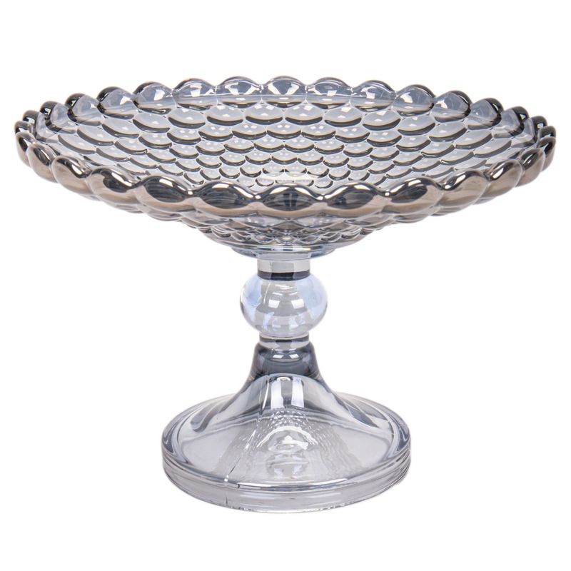 FRUTERO DECORATIVO DE VIDRIO GRIS 23X19CM