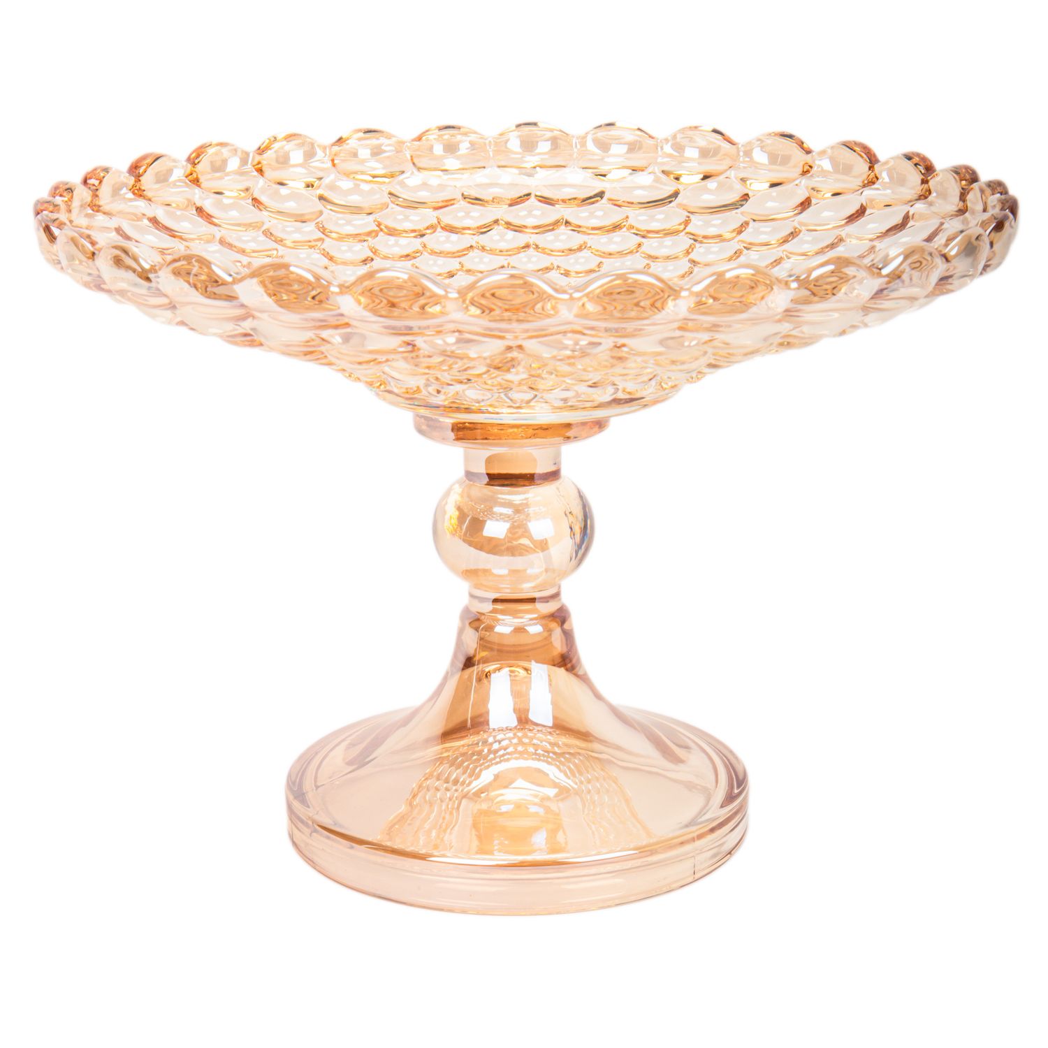 FRUTERO DECORATIVO DE VIDRIO DORADO 23X19CM