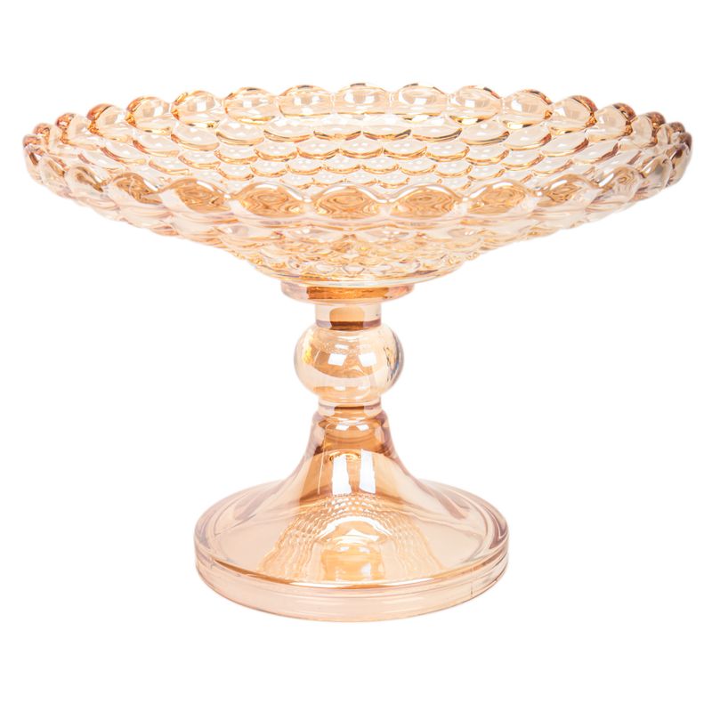 FRUTERO DECORATIVO DE VIDRIO DORADO 23X19CM