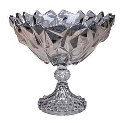 FRUTERO DECORATIVO DE VIDRIO 23.5X22.5CM - GRIS