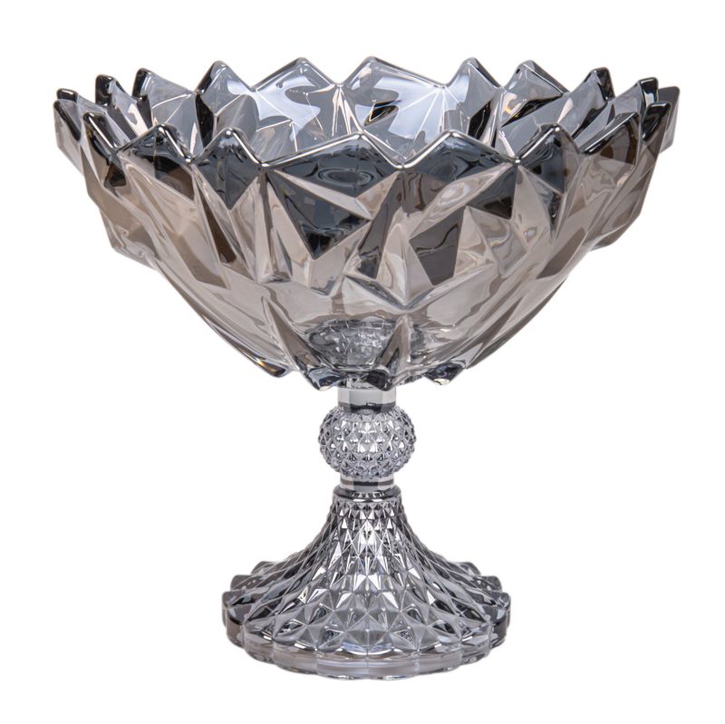 FRUTERO DECORATIVO DE VIDRIO 23.5X22.5CM - GRIS