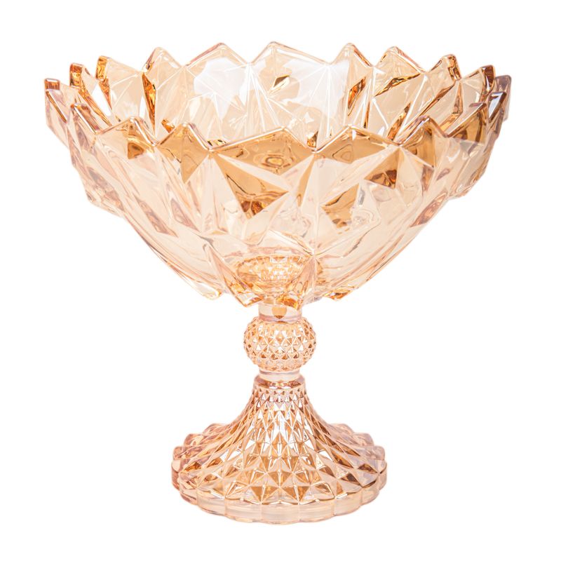 FRUTERO DECORATIVO DE VIDRIO  23.5CM - DORADO