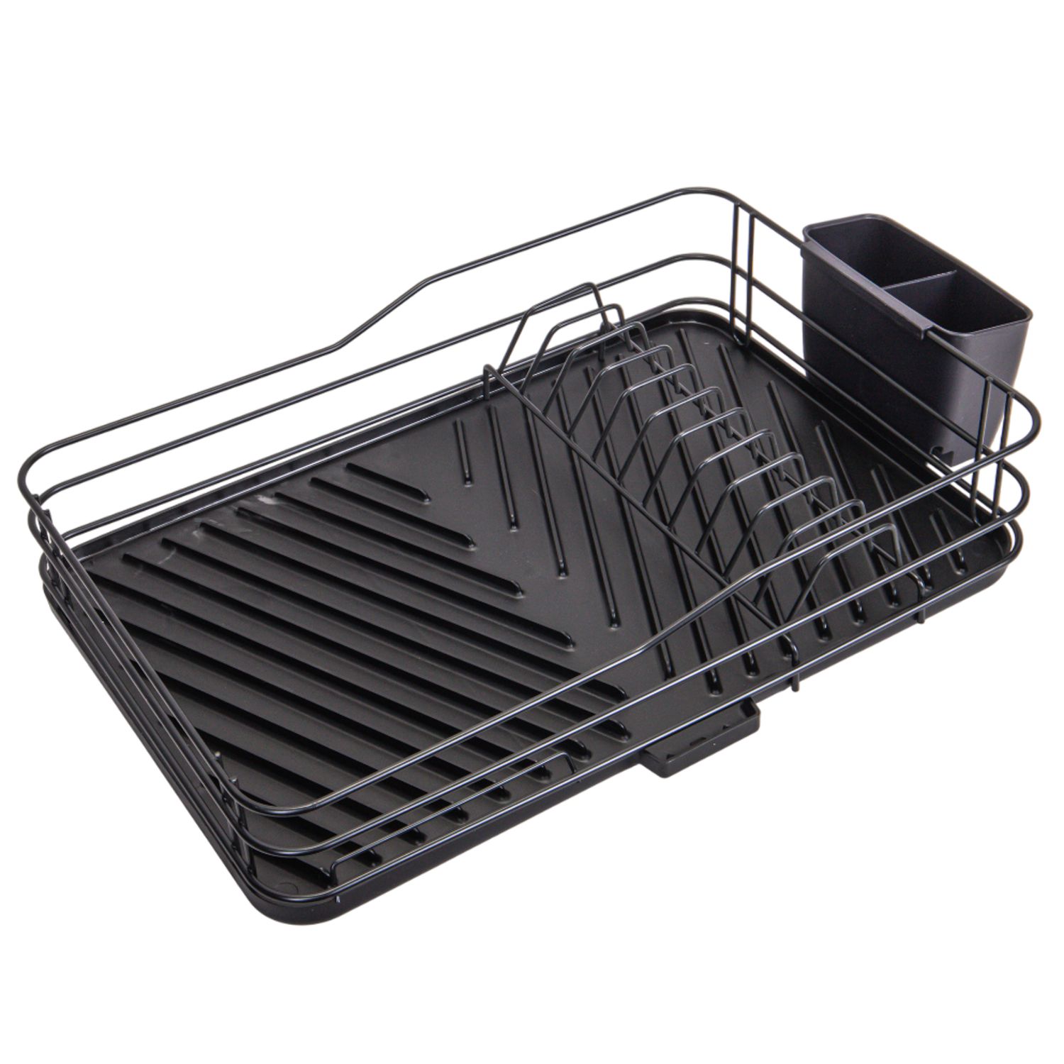 ESCURRIDOR PLATOS METAL NEGRO C/BANDEJA 43X29.5X10CM