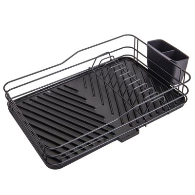 ESCURRIDOR PLATOS METAL NEGRO C/BANDEJA 43X29.5X10CM