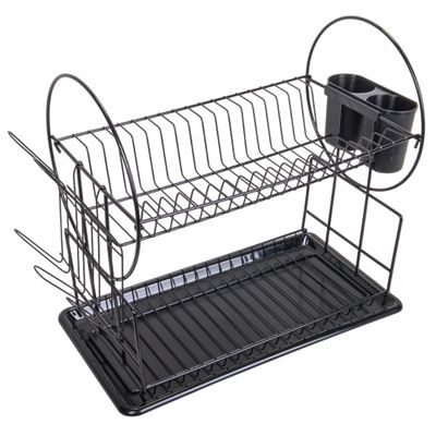 ESCURRIDOR PLATOS METAL 2 NIVELES C/BANDEJA 51X23.5X36.5CM