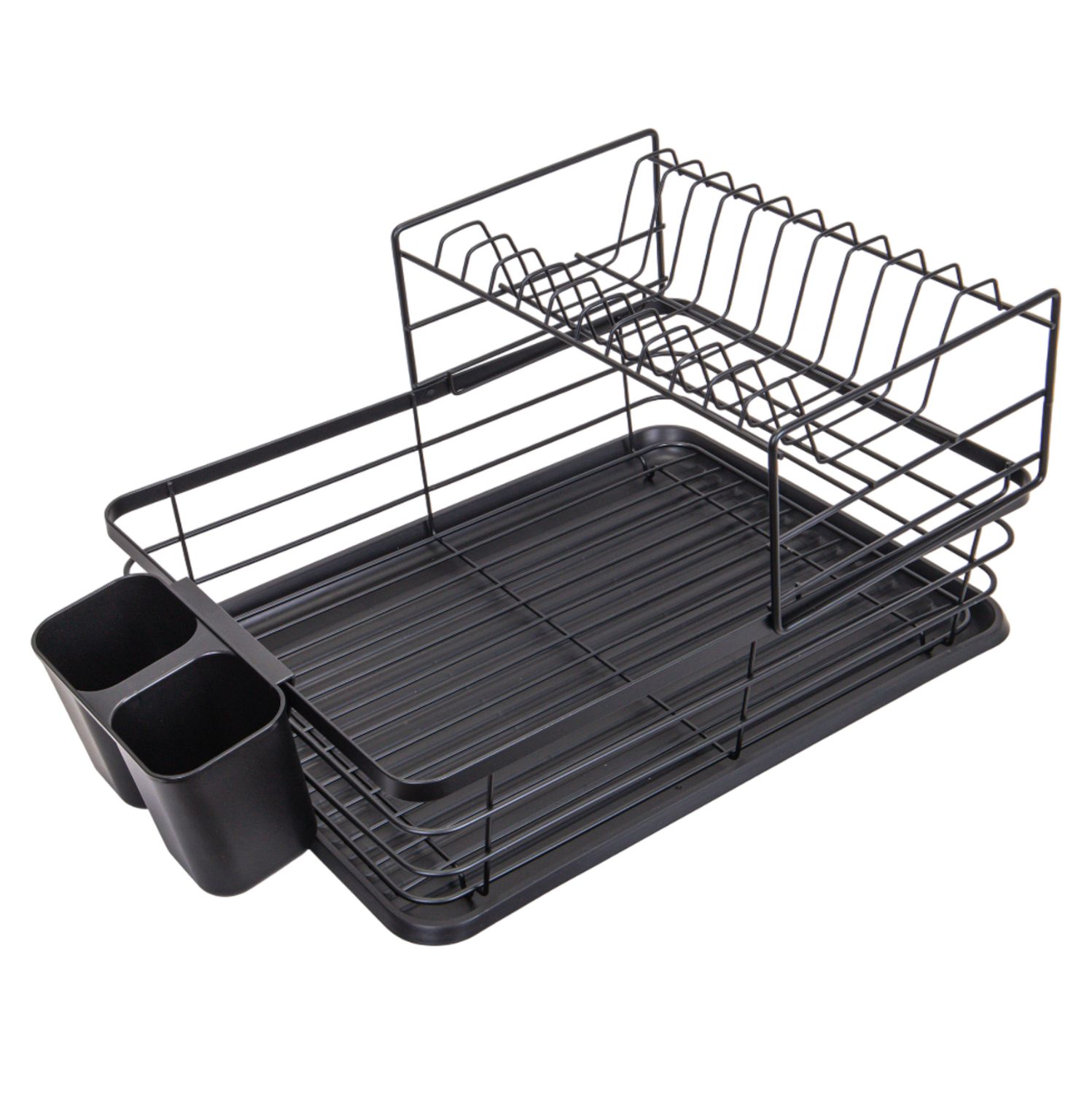 ESCURRIDOR PLATOS METAL 2 NIVELES C/BANDEJA 22X42X31CM