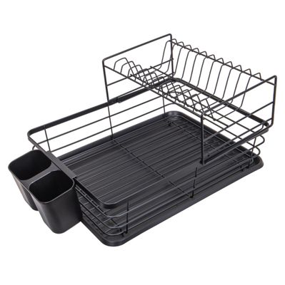 ESCURRIDOR PLATOS METAL 2 NIVELES C/BANDEJA 22X42X31CM