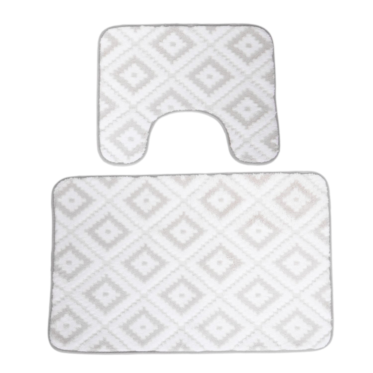 ALFOMBRA FELPUDA PARA BAÑO JUEGO DE 2 PZS - GRIS