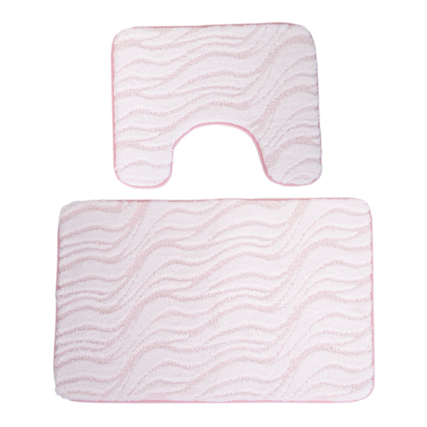 ALFOMBRA FELPUDA PARA BAÑO JUEGO DE 2 PZS - ROSA